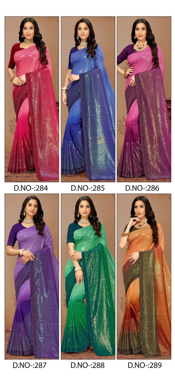 Ynf Shaded Sequence Fancy Silk Fabric Saree Collection 
